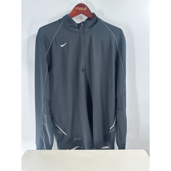 Nike Dri-Fit Therma Long Sleeve 1/4 Zip Pullover Activewear Top Black Size Large - Picture 4 of 7